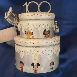 Disney White Iridescent Sprinkle Double Satchel Bag